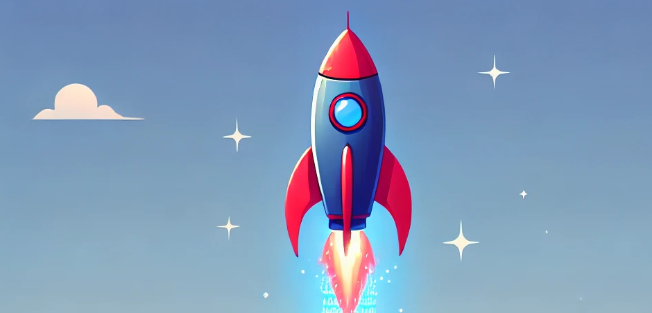Rocket ship taking off